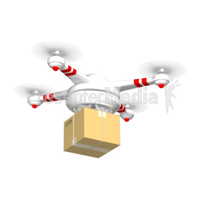 Drone Carrying Delivery Box Presentation clipart