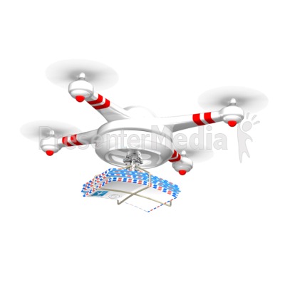 Drone Carrying Mail Presentation clipart