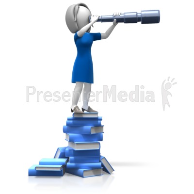 Woman Spyglass Books Presentation clipart