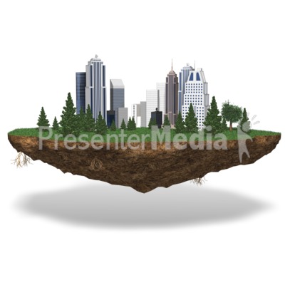 City On Chunk Of Land Presentation clipart