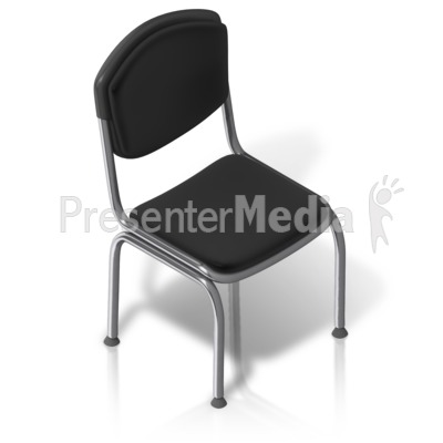 Metal Chair Front Isometric Presentation clipart