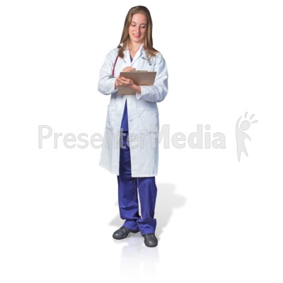 Female Doctor or Nurse Clipboard Notes Presentation clipart