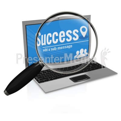 Magnifying Glass on Laptop Presentation clipart