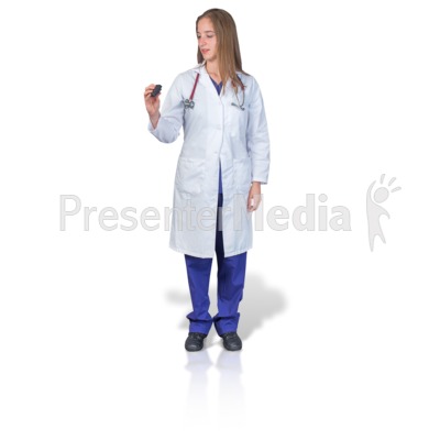 Female Doctor or Nurse with Pager Presentation clipart
