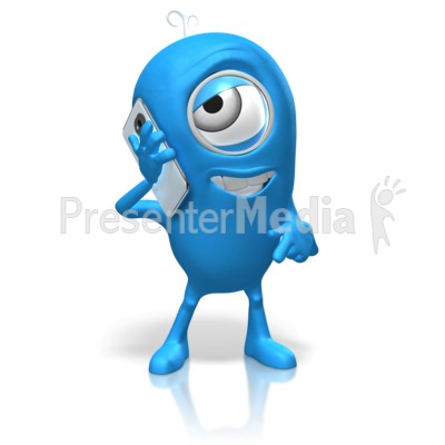 Character Talking Cell Phone Presentation clipart