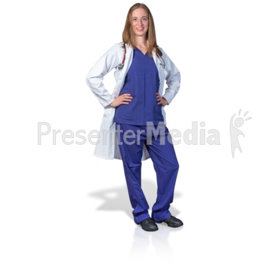 Female Doctor or Nurse Pose Presentation clipart