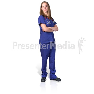 Female Nurse Arms Folded Presentation clipart