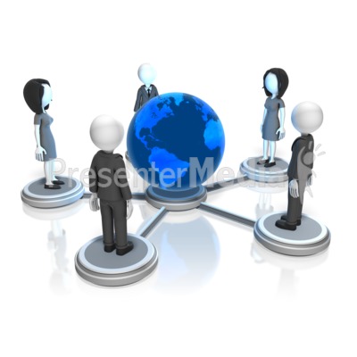 Business People Global Nodes Presentation clipart