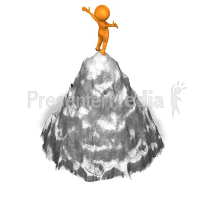 Figure On Mountaintop Presentation clipart