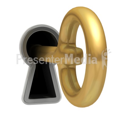 Key Hanging Out Keyhole Presentation clipart