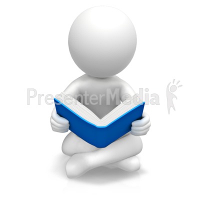 Figure Sitting Reading Book Presentation clipart