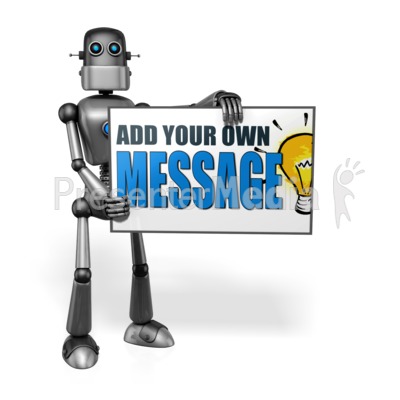 Retro Robot Custom Sign Right Presentation clipart