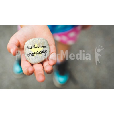 Girl Holding Rock Custom Presentation clipart