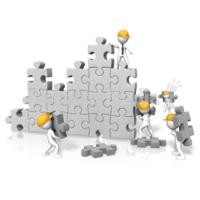Puzzle Wall Construction Team Presentation clipart