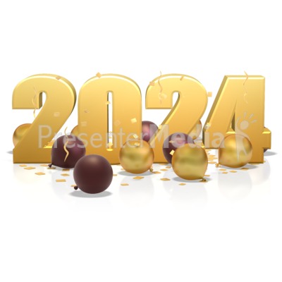 Custom Year In Balloons And Confetti Presentation clipart