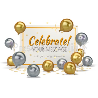 Balloons With Card Presentation clipart