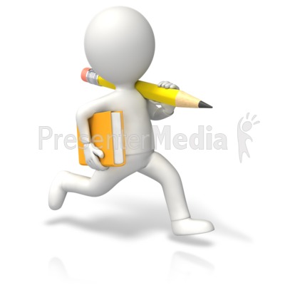 Running Book Pencil Presentation clipart