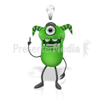 M Monster Light Bulb Idea Presentation clipart