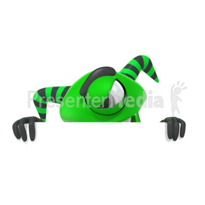 Monster Hiding Behind Wall Presentation clipart