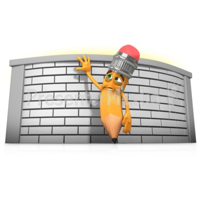 Sribbles Writers Block Wall Presentation clipart