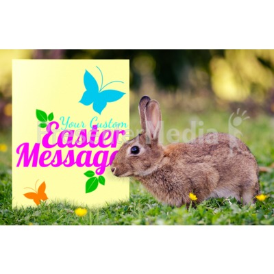Easter Bunny Sign Presentation clipart