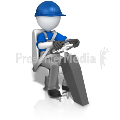 Worker In Seat Behind Wheel Presentation clipart