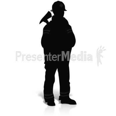 Firefighter Axe Silhouette Presentation clipart