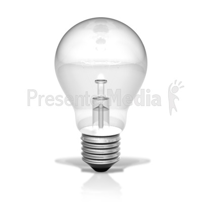Single Light Bulb Unlit Presentation clipart