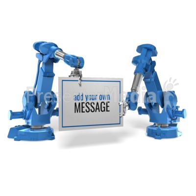Robot Arm Sign Presentation clipart