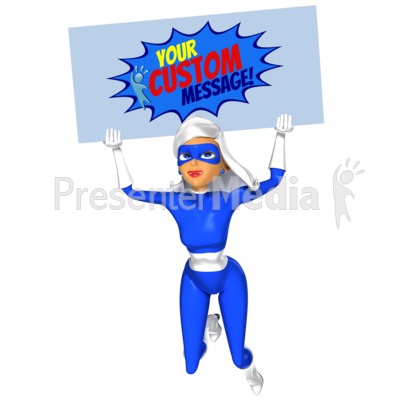 Supergal Flying Sign Custom Presentation clipart
