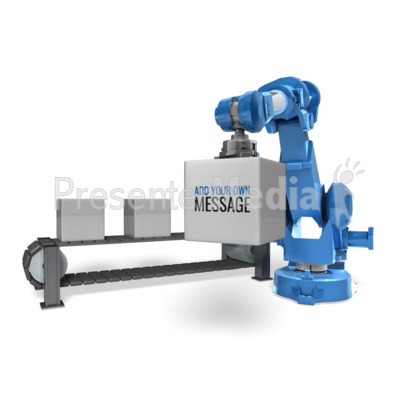 Robot Arm Conveyor Belt Presentation clipart