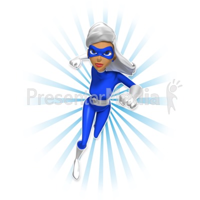 Supergal Running At Camera Presentation clipart