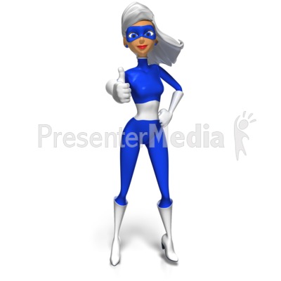 Supergal Thumbs Up Presentation clipart