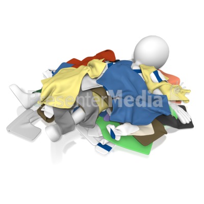 Figure Under Pile Clothes Presentation clipart