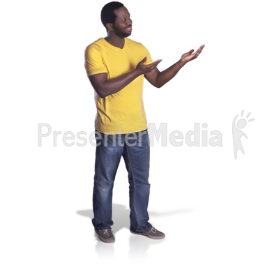 Man Presenting To The Side Presentation clipart