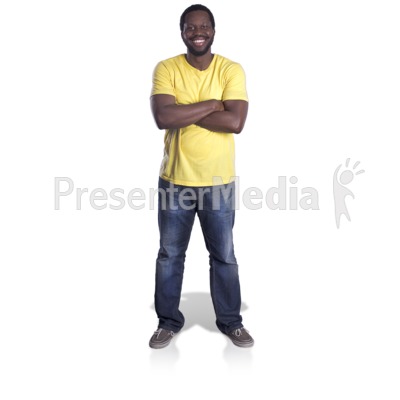 Man Standing Arms Crossed Presentation clipart