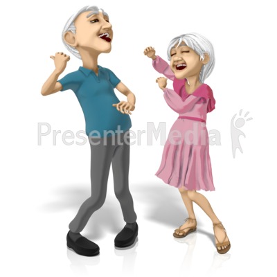 Old Couple Dancing Machines Presentation clipart