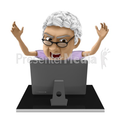 Bernice Frustrated Computer Presentation clipart