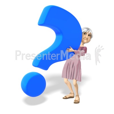 Martha Holding Question Mark Presentation clipart