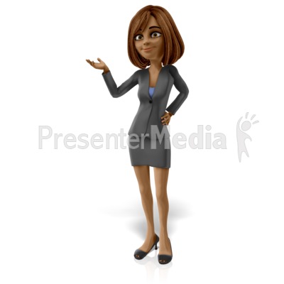 Talia Presenting To The Side Presentation clipart