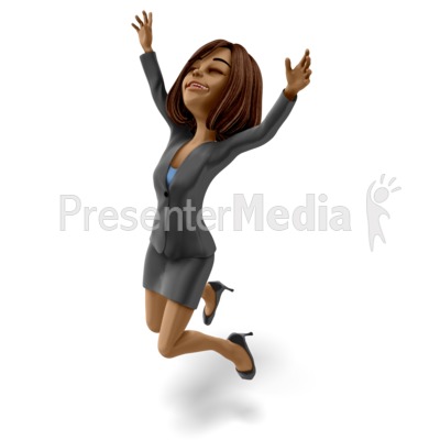 Talia Jumping Celebration Presentation clipart