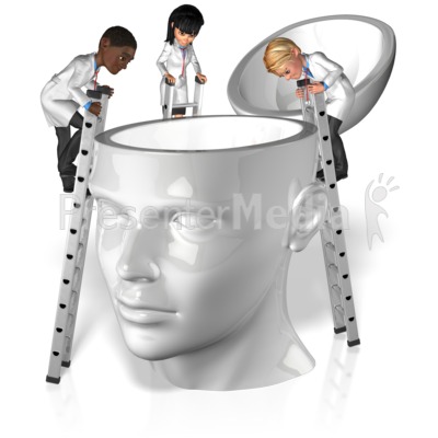 Doctors Explore Inside Head Presentation clipart