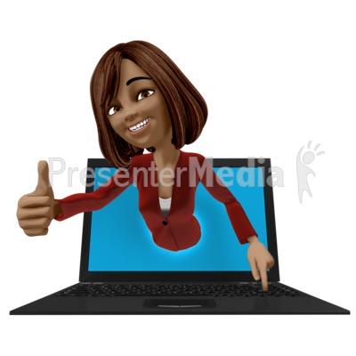 Talia Coming Out Of Laptop Presentation clipart
