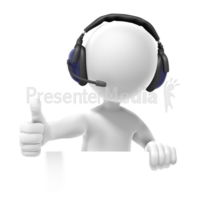 Figure Headset Thumbs Up Presentation clipart