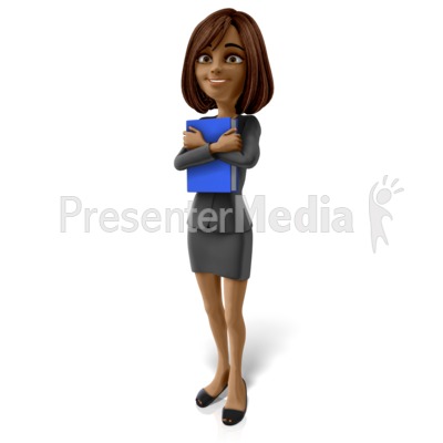 Talia Standing Holding Book Presentation clipart