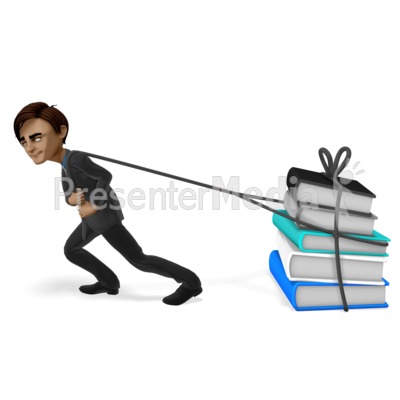 Brad Pulling A Load Books Presentation clipart