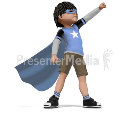 Boy Super Hero Presentation clipart