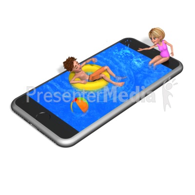 Smart Phone Swimming Pool Presentation clipart