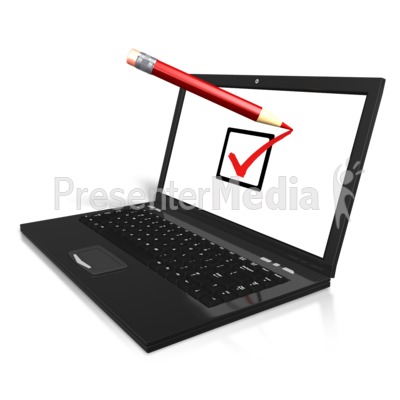 Pencil Check Mark Screen Presentation clipart