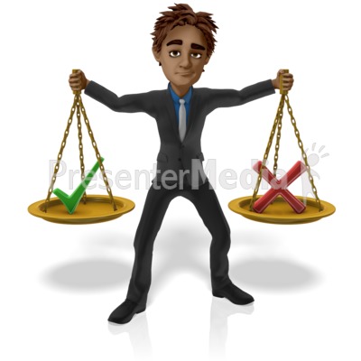 Man Hold Scales Decision Presentation clipart